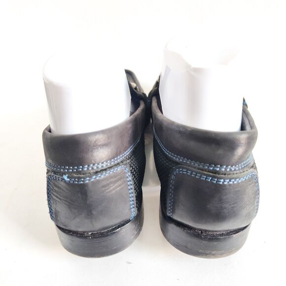 Donald J Pliner Leather Sole Nylon Loafers Black Royal Blue Mens 7M Italy Dacio - Picture 9 of 13